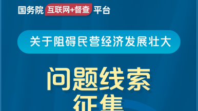 马美女内射操骚逼逼国务院“互联网+督查”平台公开征集阻碍民营经济发展壮大问题线索